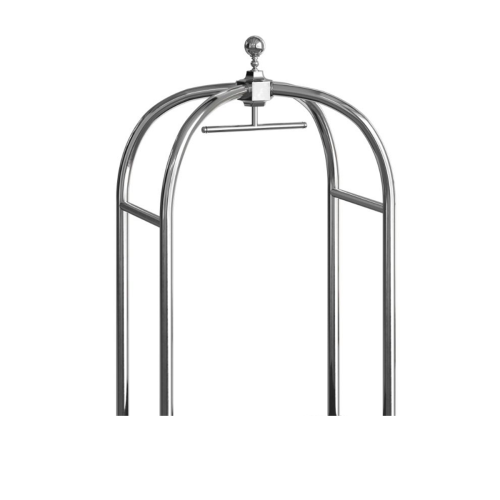 Luggage Cart Cage w/ Ball Top, Stainless Steel, 41.30" x 24" x 65"