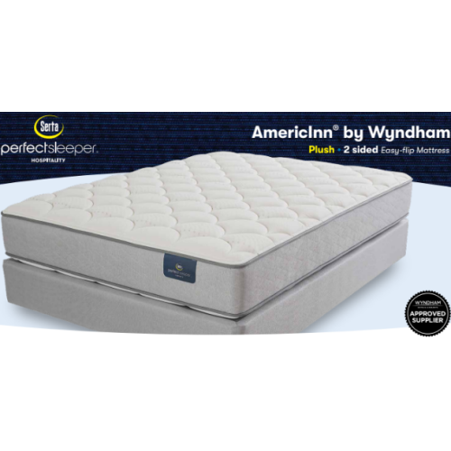 Serta AmericInn Mattress, AmericInn Plush, Hotel King 72x80, 12in, 2 Sided