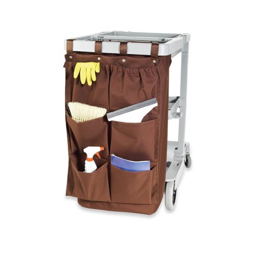 Housekeeping Cart Caddy Bags, Brown 6 Pockets, 19”W x 32”L