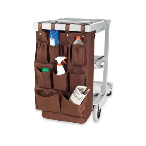 Housekeeping Cart Caddy Bags, Brown 9 Pockets, 19”W x 32”L