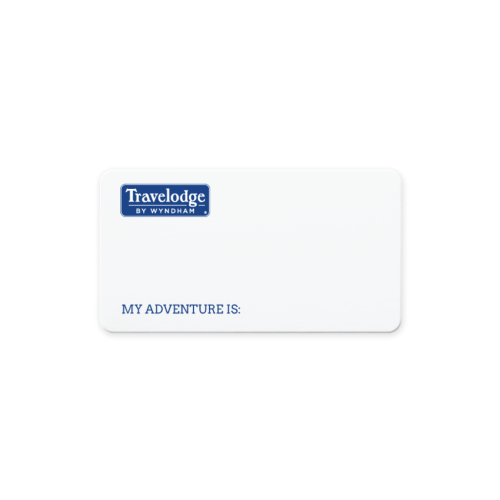 Name Tag Kit, Travelodge MY ADVENTURE, w/ Pin & Logo, 10/CS