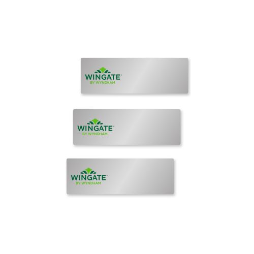 Name Tag Kit, Wingate, w/ Pin & Logo, 10/CS