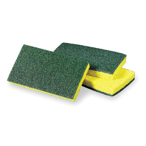 Medium Duty Scouring Sponge, Yellow/Green, 20/CS