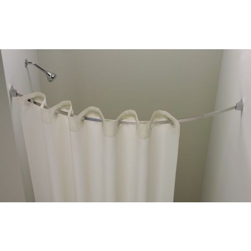Flat, Crescent Arc Curved Shower Rod, 5 ft, Chrome Finish