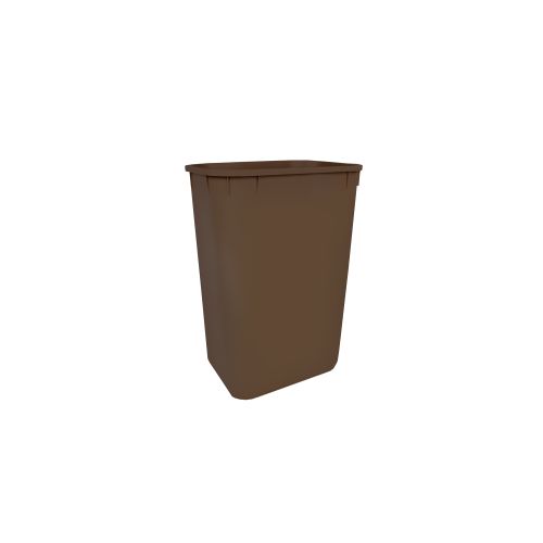 Wastebasket, Rectangle, Brown, 28 QT, 10/CS