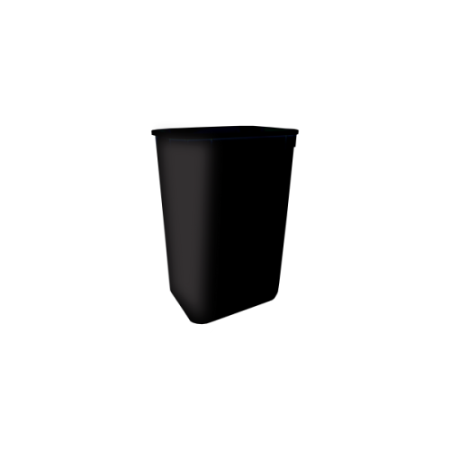 Wastebasket, Rectangle, Black, 28 QT, 10/CS