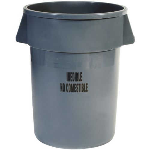 Waste Receptacle, 44G, Grey Round