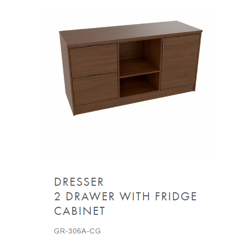 AmericInn Dresser 2 Drawer With Fridge Cabinet GR-306A-CG 
