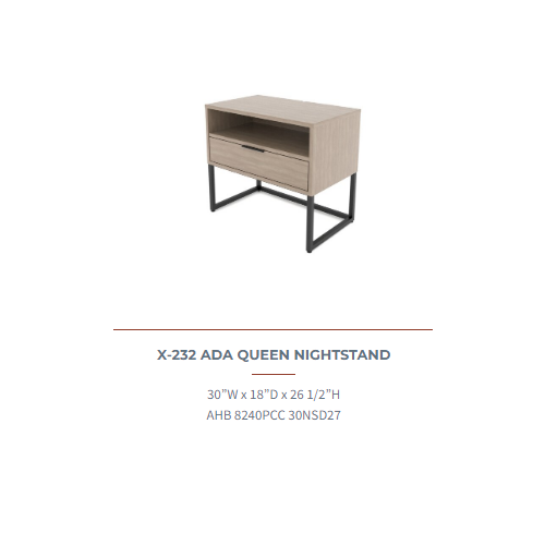 ADA QUEEN NIGHTSTAND AHB 8240PCC 30NSD27