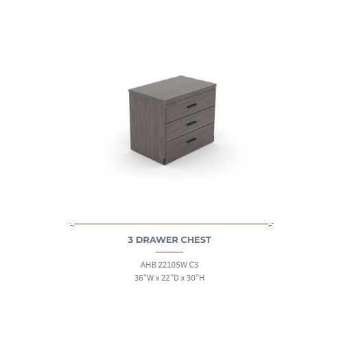 Quality Inn Elevated 3 drawer chest