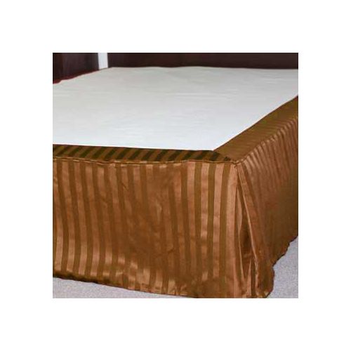 Bed Skirt, Brown Poly Stripe, CA King