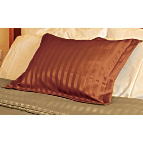 Pillow Sham, Brown Poly Stripe, Standard