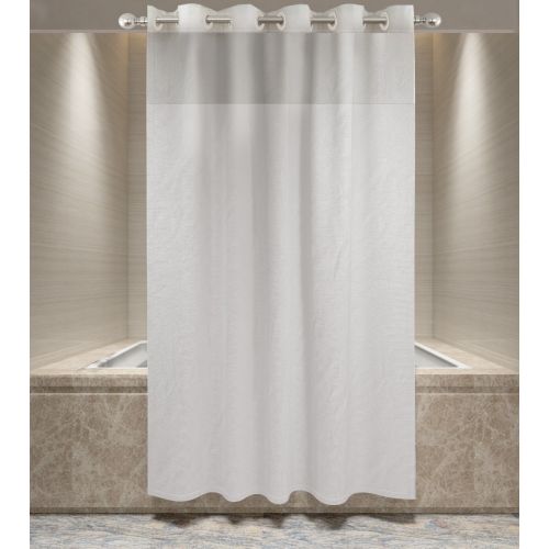 Easy-Hook, Fabric, Shower Curtain, Window 72x77, White, No Liner