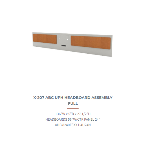 UPH HEADBOARD ASSEMBLY FULL X-207 A/B/C