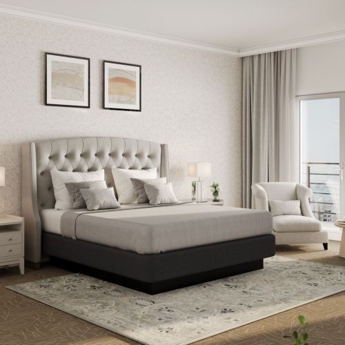 Quality Inn Coverlet, Ripple Gray Shingle, King 112x104