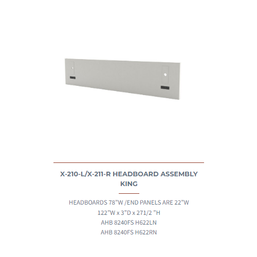 HEADBOARD ASSEMBLY KING X-210-L/X-211-R