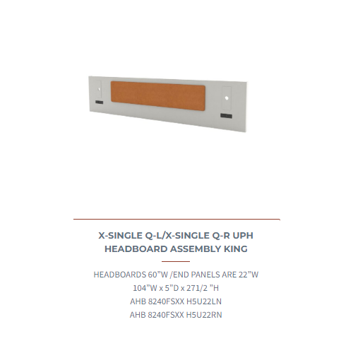 UPH HEADBOARD ASSEMBLY KING X-236 A/B/C (l) x-237 A/B/C (R)