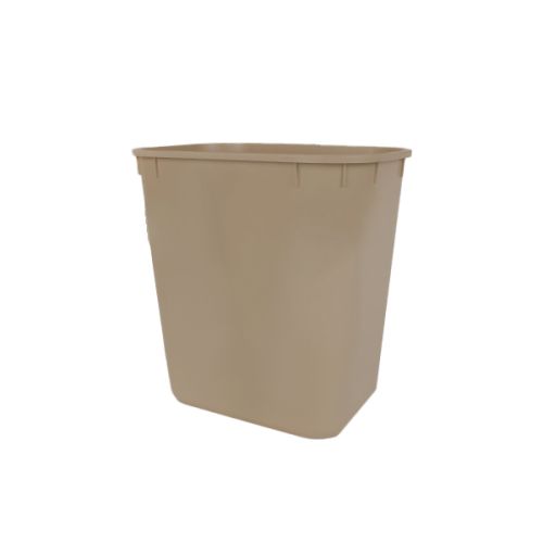 Wastebasket, Rectangle, Beige, 14 QT, 12/CS
