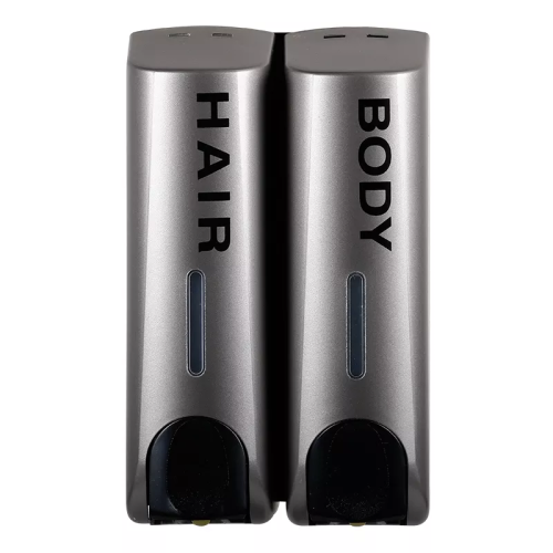 EcoSuite, Double, Dispenser, Shampoo/Body, Gray