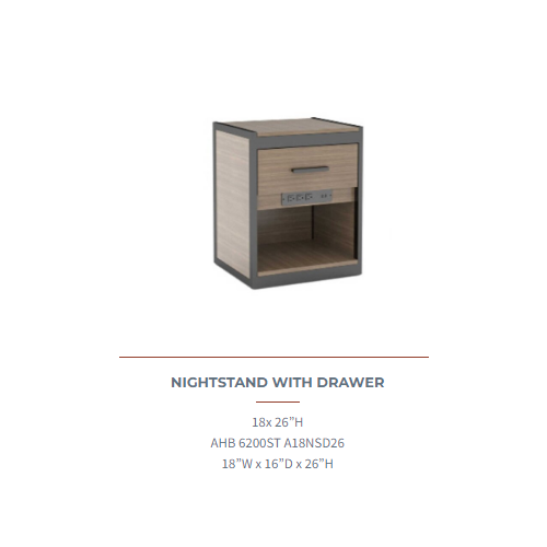  Quality Inn Select Nightstand with Drawer/Outlet