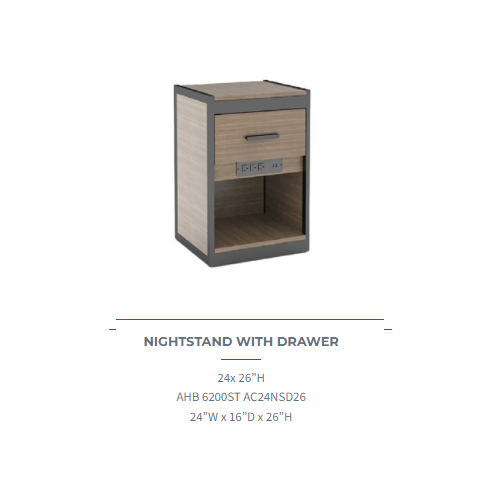 Quality Inn Select Nightstand with Drawer/Outlet Large