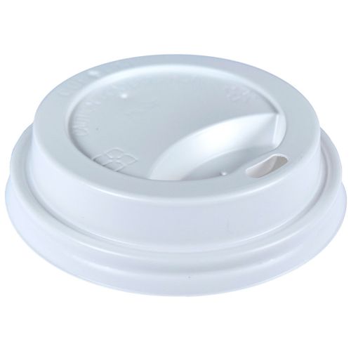 Plastic Lids for Ripple Cups, White, 9 oz, 1000/CS