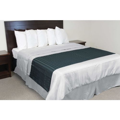 Navy Bed Scarf, King 3 Border, 26x106