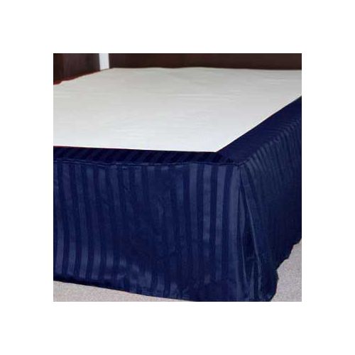 Bed Skirt, Navy Poly Stripe, Full