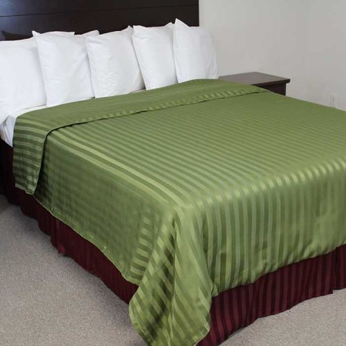 Top Sheet, Olive, Poly Stripe, Full, 86x96