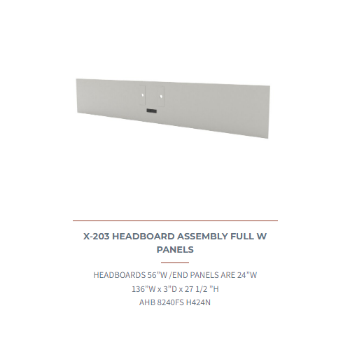 HEADBOARD ASSEMBLY FULL W PANELS X-203