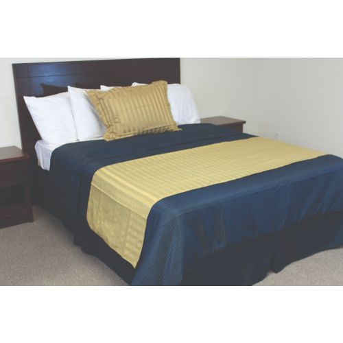 Bed Scarf, Camel Poly Stripe, King