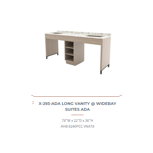 ADA LONG VANITY @ WIDEBAY SUITES AHB 8240PCC VNA78