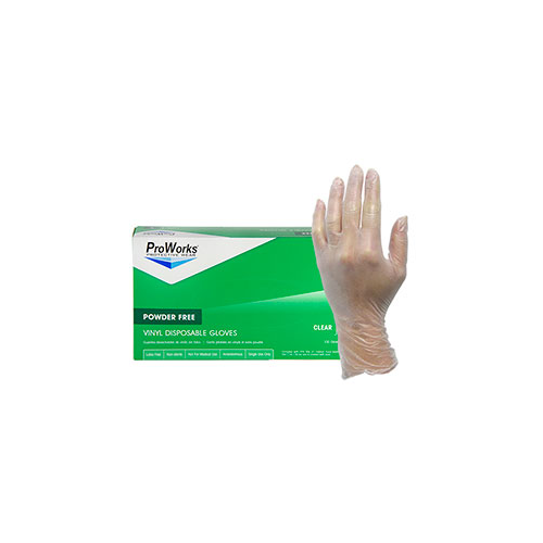 Disposable Vinyl Gloves, Large, Powder-Free, 100/BX