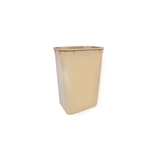 Wastebasket, Rectangle, Beige, 28 QT, 10/CS