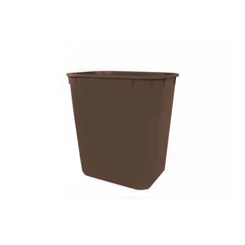 Wastebasket, Rectangle, Brown, 14 QT, 12/CS