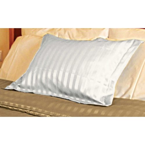 Pillow Sham, White Poly Stripe, King