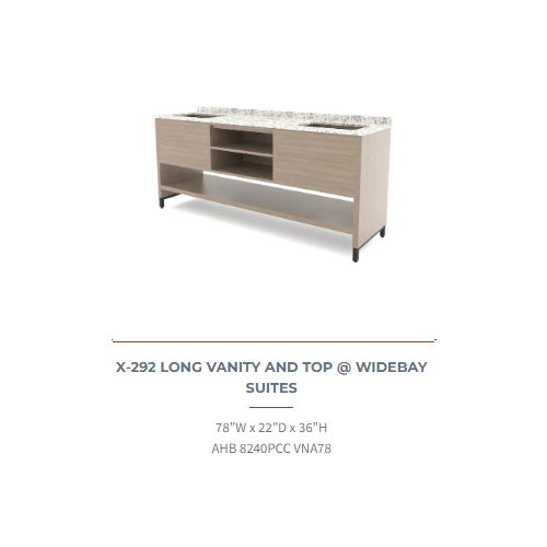 LONG VANITY AND TOP @ WIDEBAY SUITES AHB 8240PCC VNA78