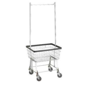 R&B, Laundry Cart, Wire, Standard Duty, w/ Double Pole Rack