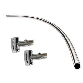 Curved Shower Rod, with Bracket, Round, Chrome, 5 ft