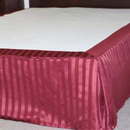 Bed Skirt, Wine Poly Stripe, Twin