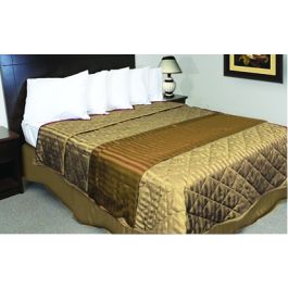 Closeout Gold Bed Scarf, Queen, 3 Border, 1cm, 26x90