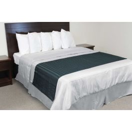 Navy Bed Scarf, King 3 Border, 26x106