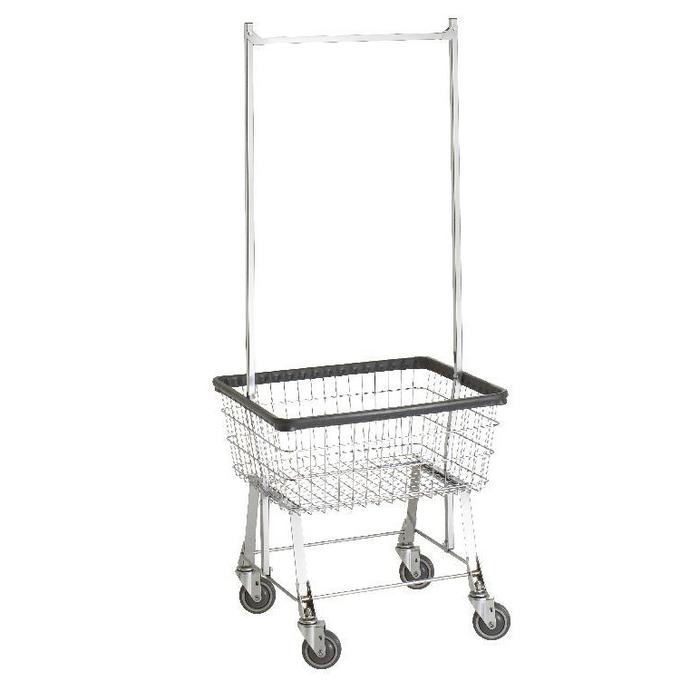 R&B, Laundry Cart, Wire, Standard Duty, w/ Double Pole Rack