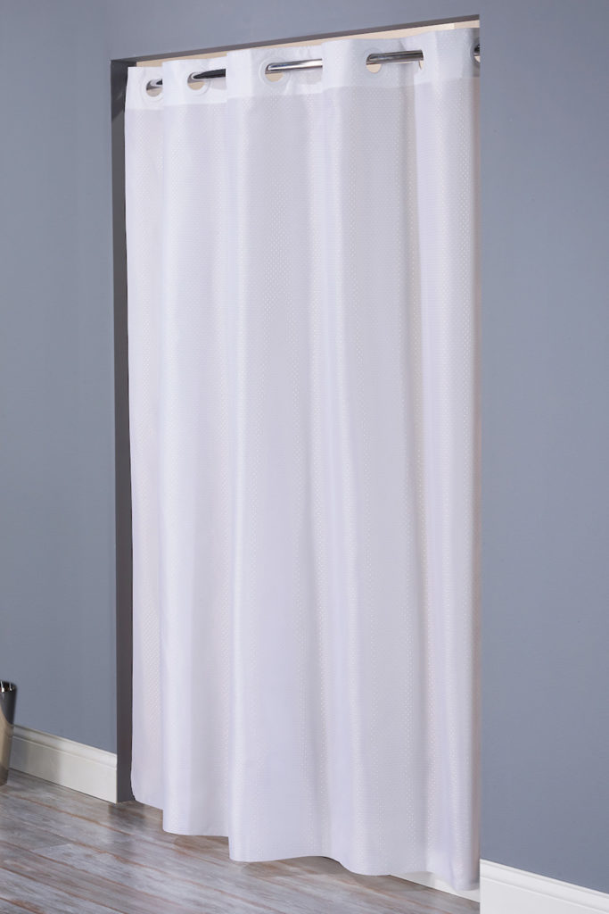 Shower Curtain, Hookless, Englewood, 71x74, White