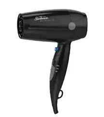 Sunbeam Hair Dryer, Handheld, Compact, Folding, 1875W, Black