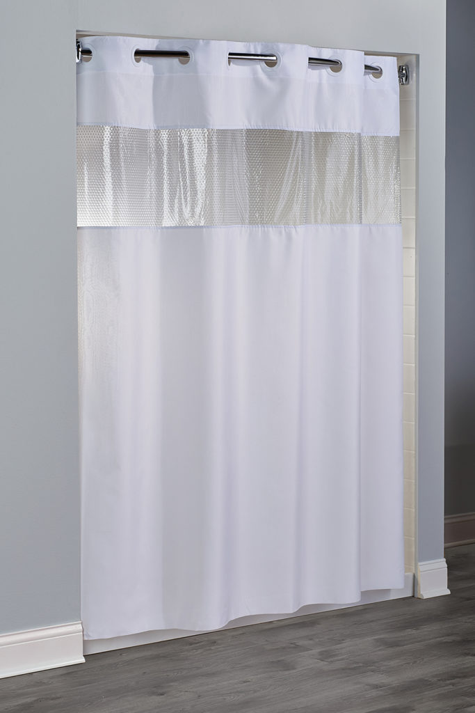 Shower Curtain, Hookless, The Major, 71x77, White