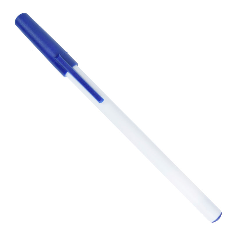 Stick Pen w/ Cap, Blue Cap, 500/CS