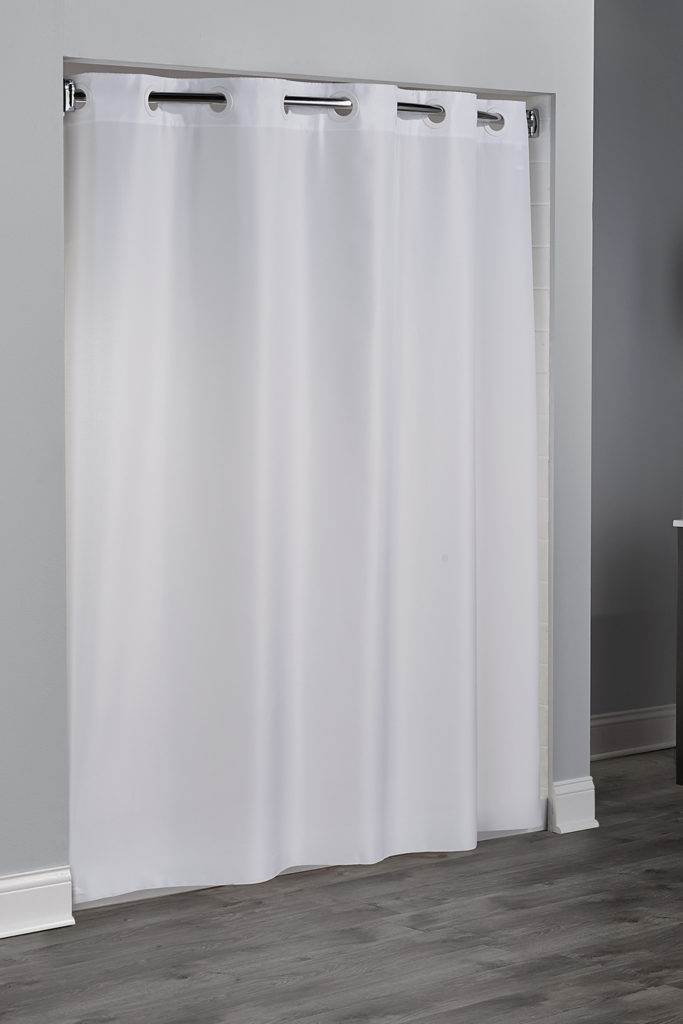 Shower Curtain, Hookless, Plainweave, 71x74, White