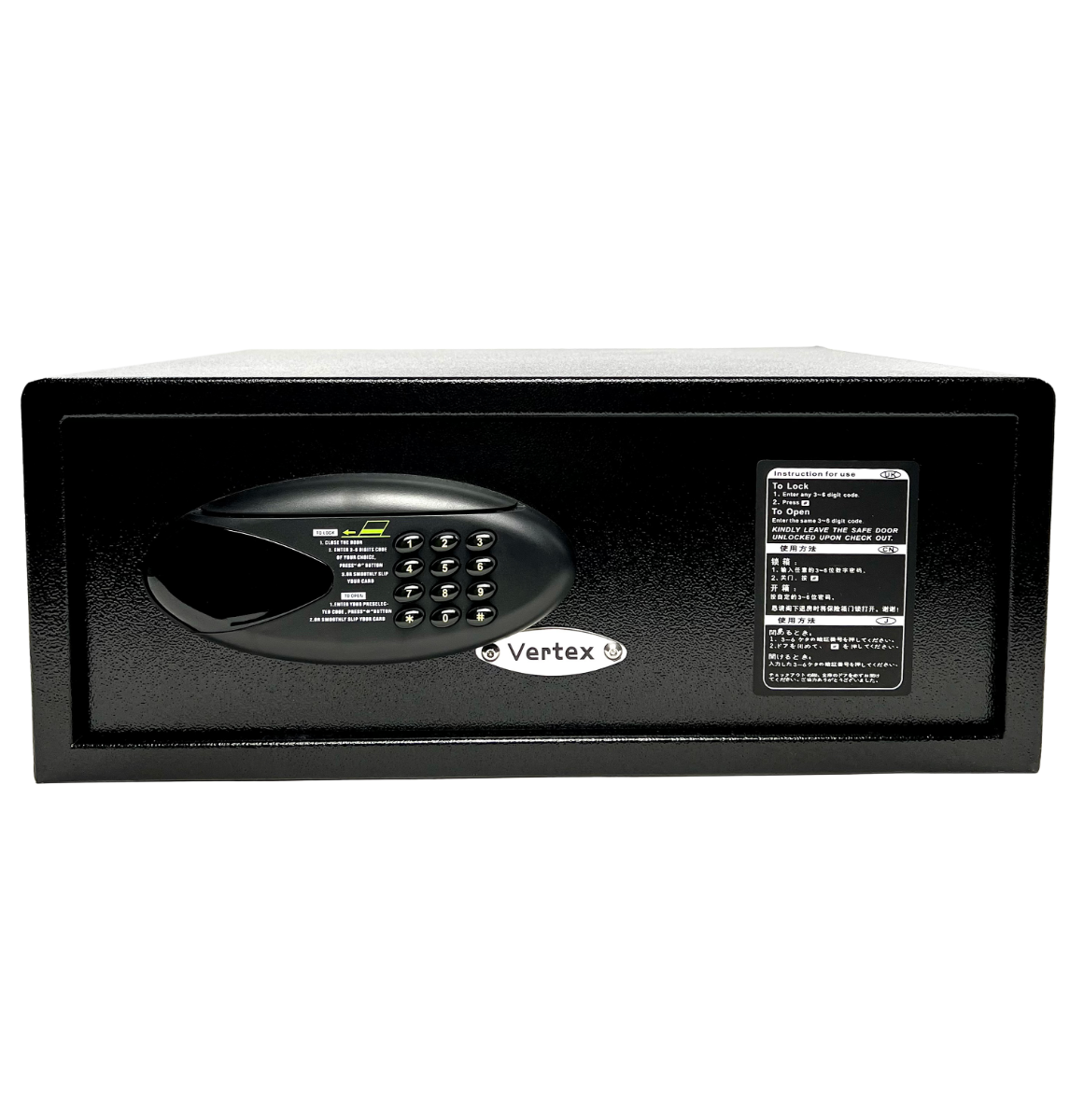 Vertex Guest Room Safe, Black, Laptop, ADA LED Keypad w/Card