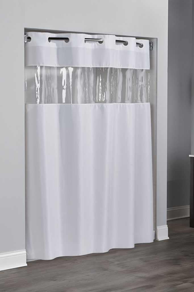 Shower Curtain, Hookless, View From The Top, 71x74, White
